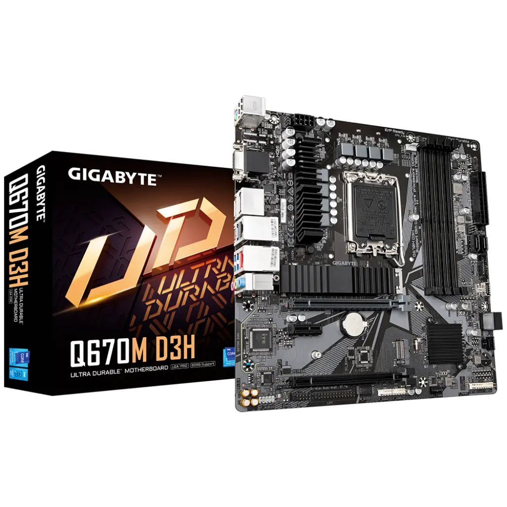 Gigabyte Q670M D3H Intel Q670 LGA1700 Socket DDR5 Micro-ATX Motherboard-tpstech.in