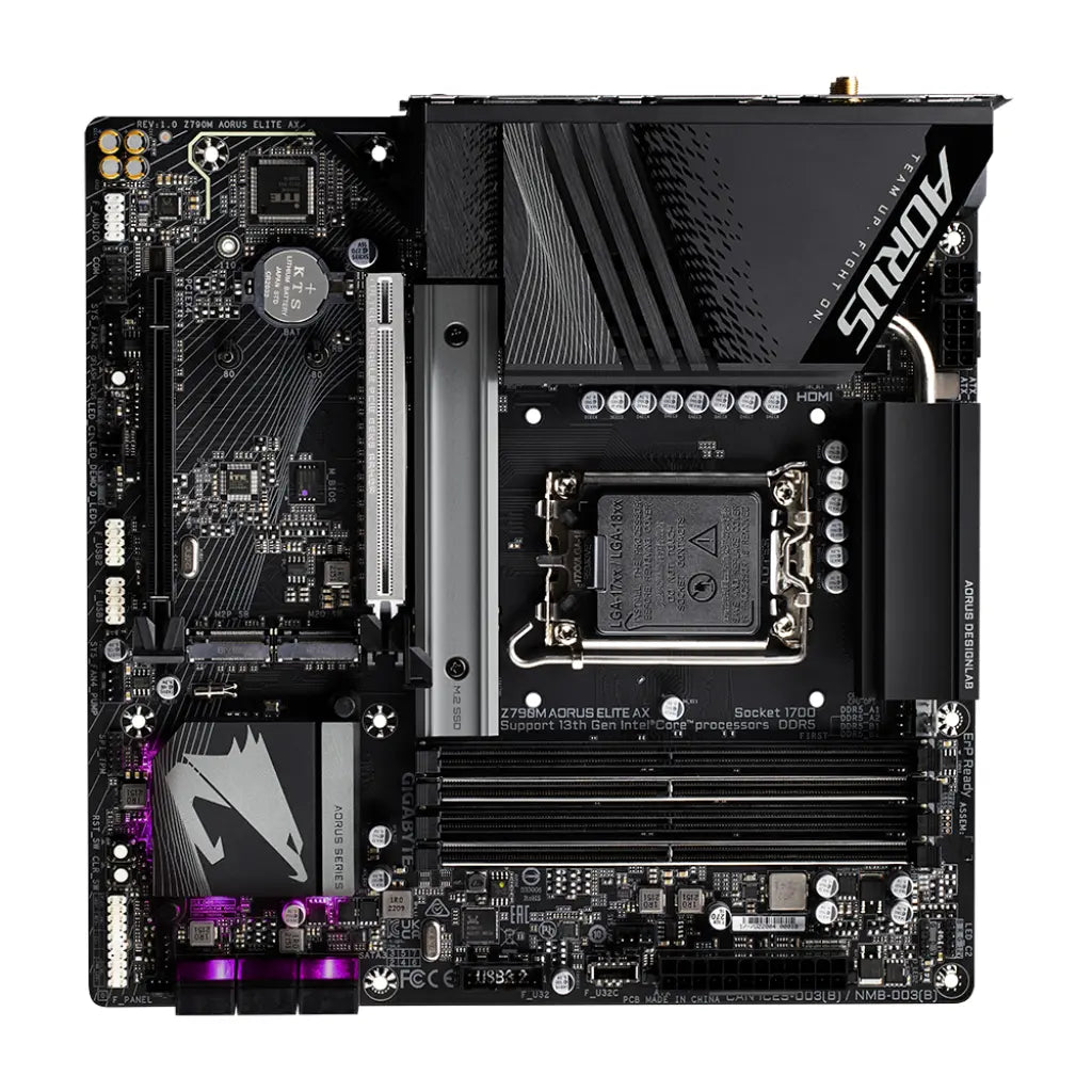 Gigabyte Z790M AORUS ELITE AX Wi-Fi 6E Intel Z790 LGA1700 DDR5 Micro-ATX Motherboard-tpstech.in