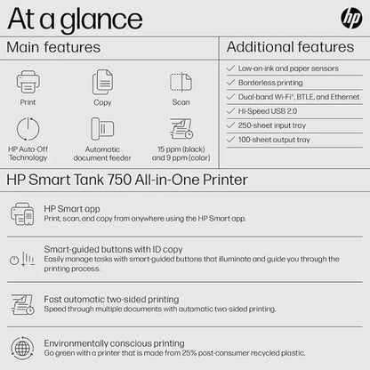 HP Smart Tank 750 Wireless All-in-One InkTank Printer with Duplex Printing & ADF-tpstech.in