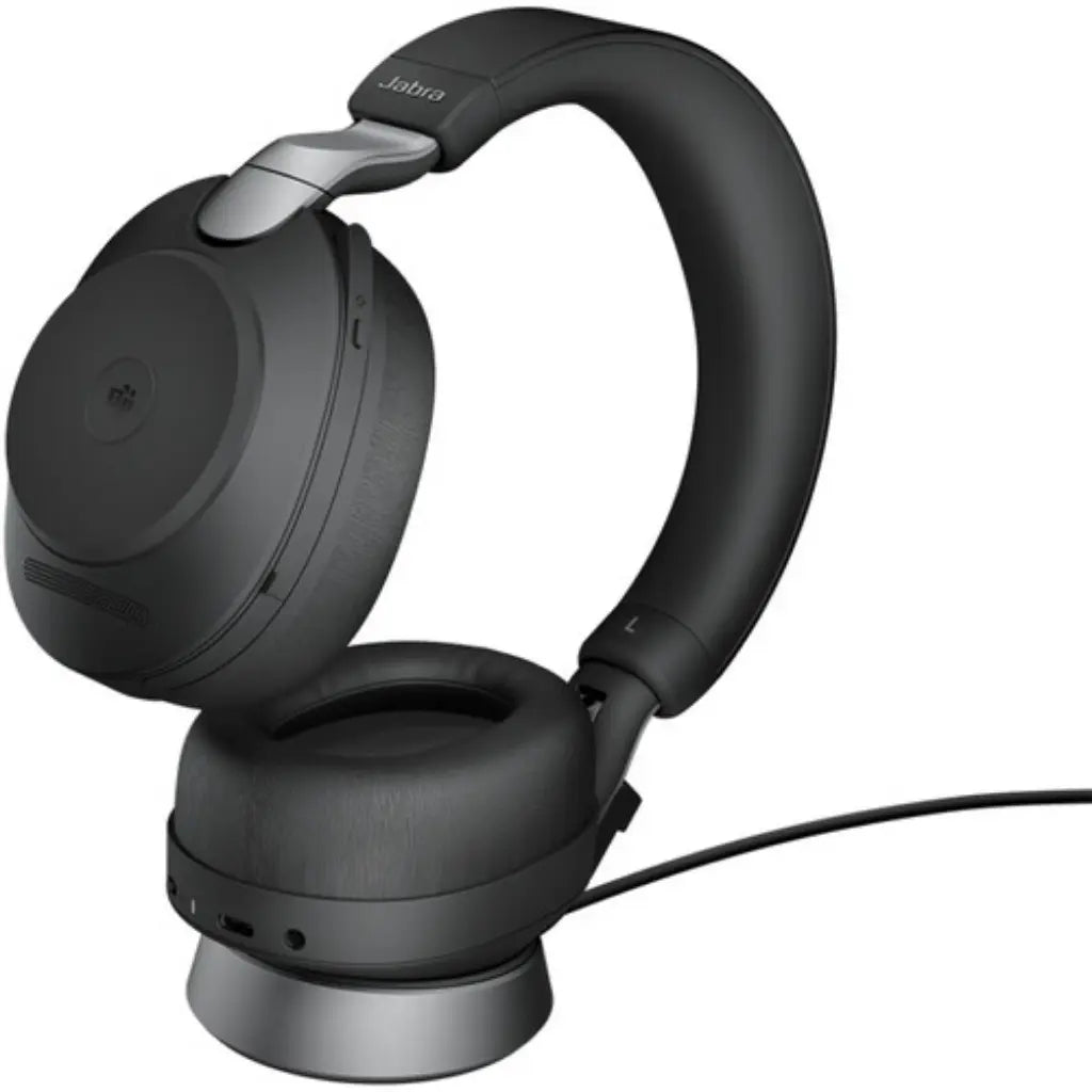 Jabra Evolve2 85 UC Wireless Noise-Canceling Over‑Ear Headset with Stand USB Type‑A - Black-tpstech.in