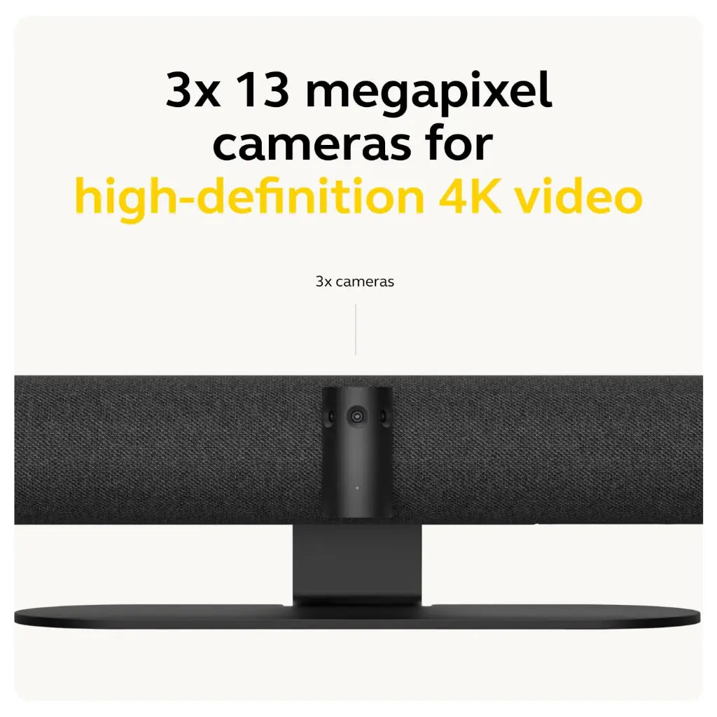 Jabra PanaCast 50 180° Panoramic 4K Intelligent Video Bar remium Meeting Room Conference Camera with 13MP Triple Cameras & 8‑Microphone Array-tpstech.in