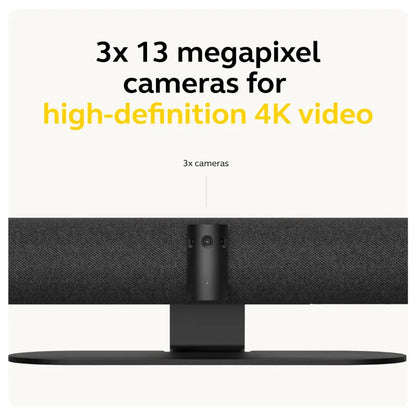 Jabra PanaCast 50 180° Panoramic 4K Intelligent Video Bar remium Meeting Room Conference Camera with 13MP Triple Cameras & 8‑Microphone Array-tpstech.in