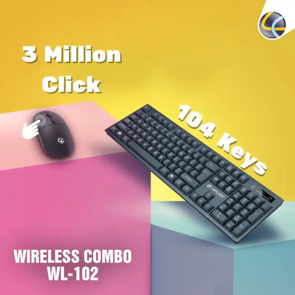 Lapcare LKKBWL8126 2.4 GHz Wireless Keyboard and Mouse Combo - Black-tpstech.in