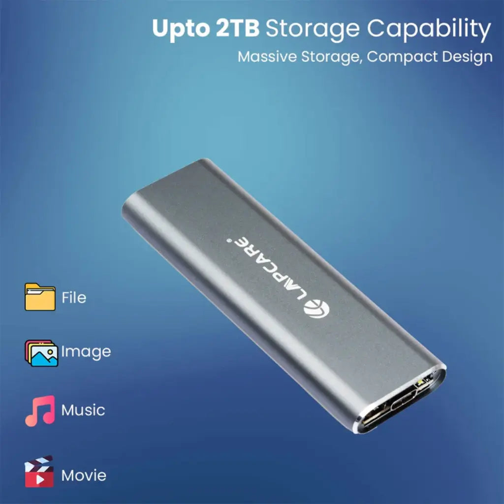 Lapcare LSC-402 Metal M.2 NVMe SSD Casing with Cable Aluminum External Enclosure-tpstech.in