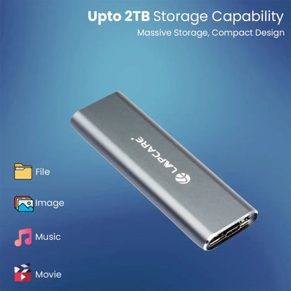 Lapcare LSC-402 Metal M.2 NVMe SSD Casing with Cable Aluminum External Enclosure-tpstech.in