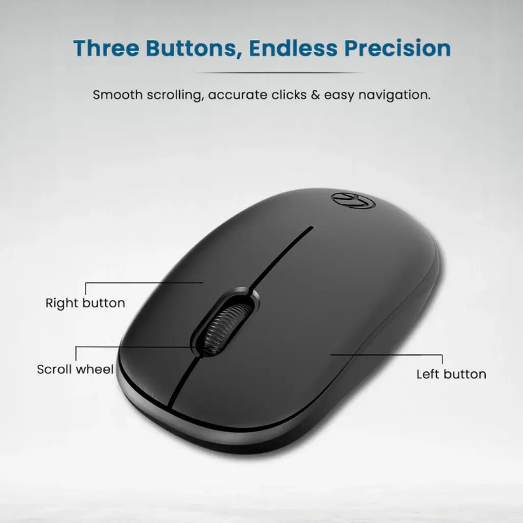 Lapcare Safari III LWM-003 Wireless Optical Mouse 1600 DPI 2.4GHz Ergonomic-Black-tpstech.in