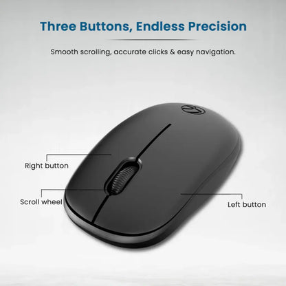 Lapcare Safari III LWM-003 Wireless Optical Mouse 1600 DPI 2.4GHz Ergonomic-Black-tpstech.in