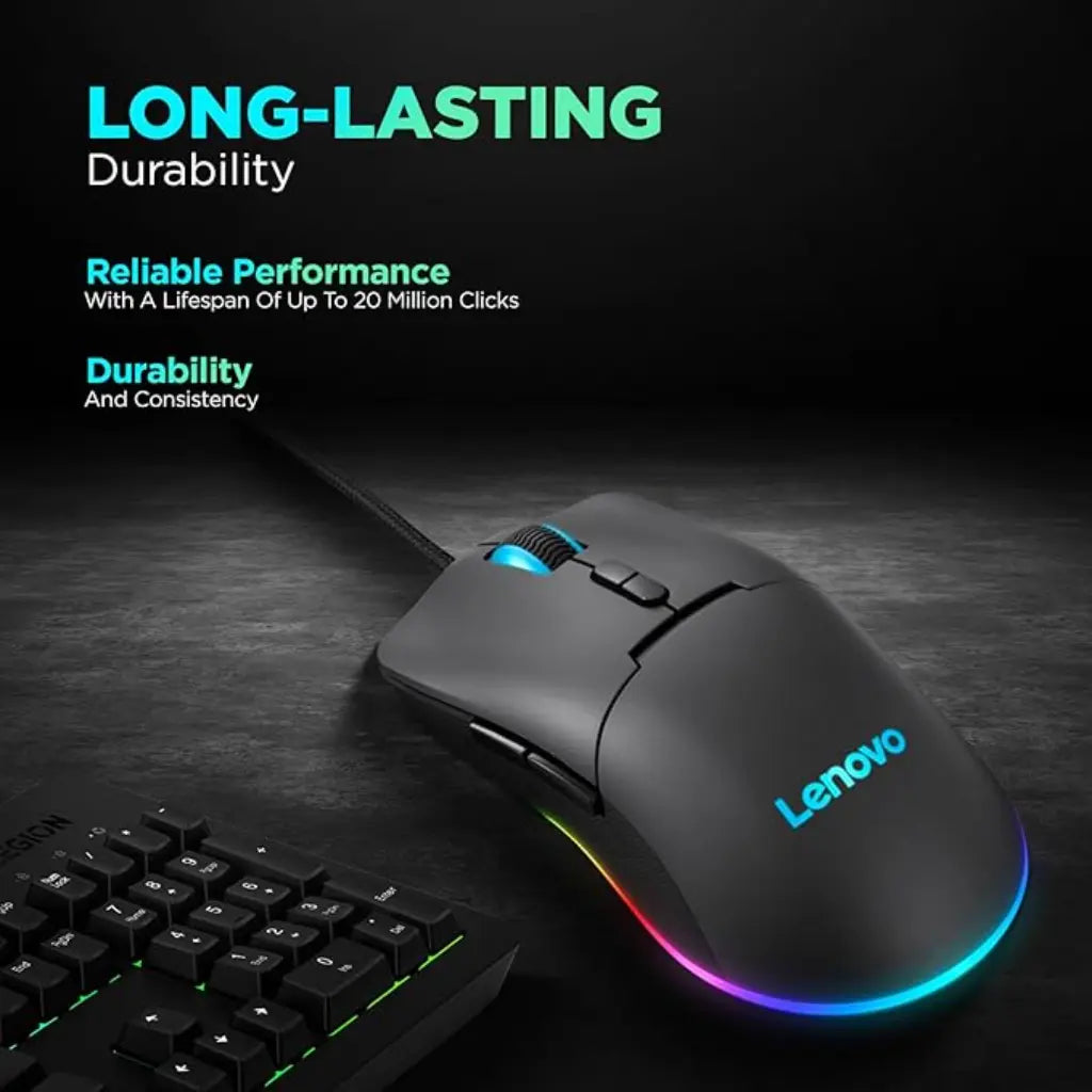 Lenovo M210 8000 DPI RGB Gaming Wired USB Mouse-tpstech.in