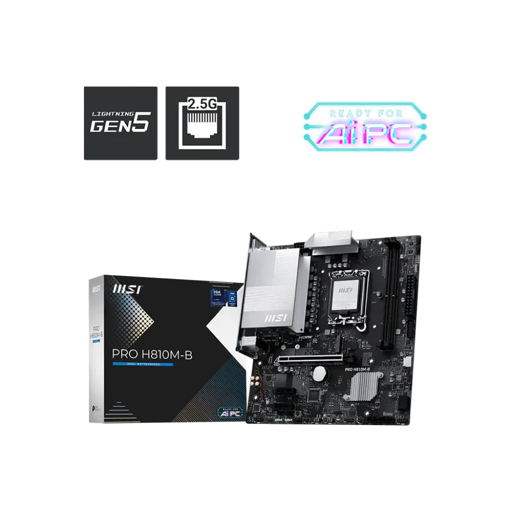 MSI PRO H810M‑B Intel H810 LGA1851 Micro‑ATX DDR5 Motherboard-tpstech.in