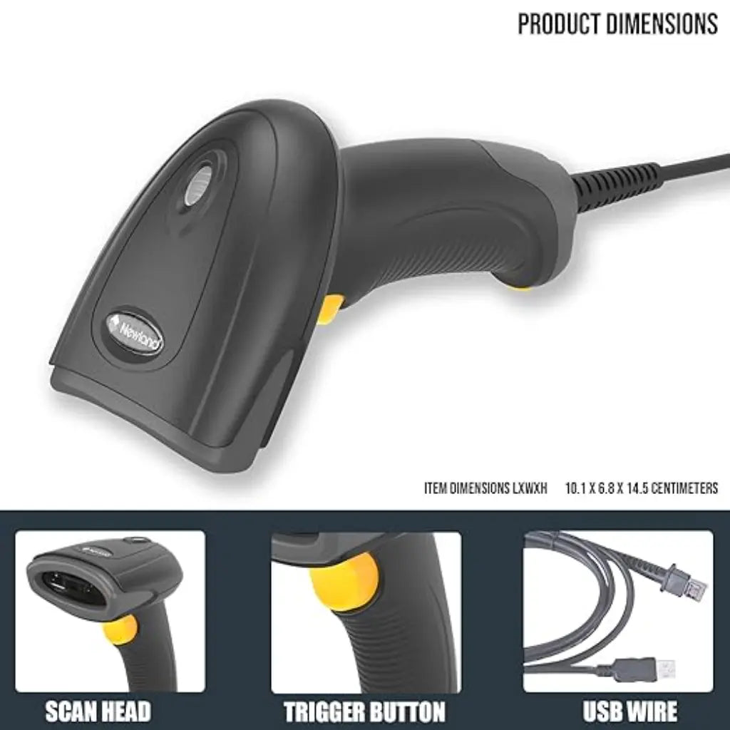 Newland NLS‑HR1150P‑30 1D Linear Imager Handheld Barcode Scanner USB Corded-tpstech.in