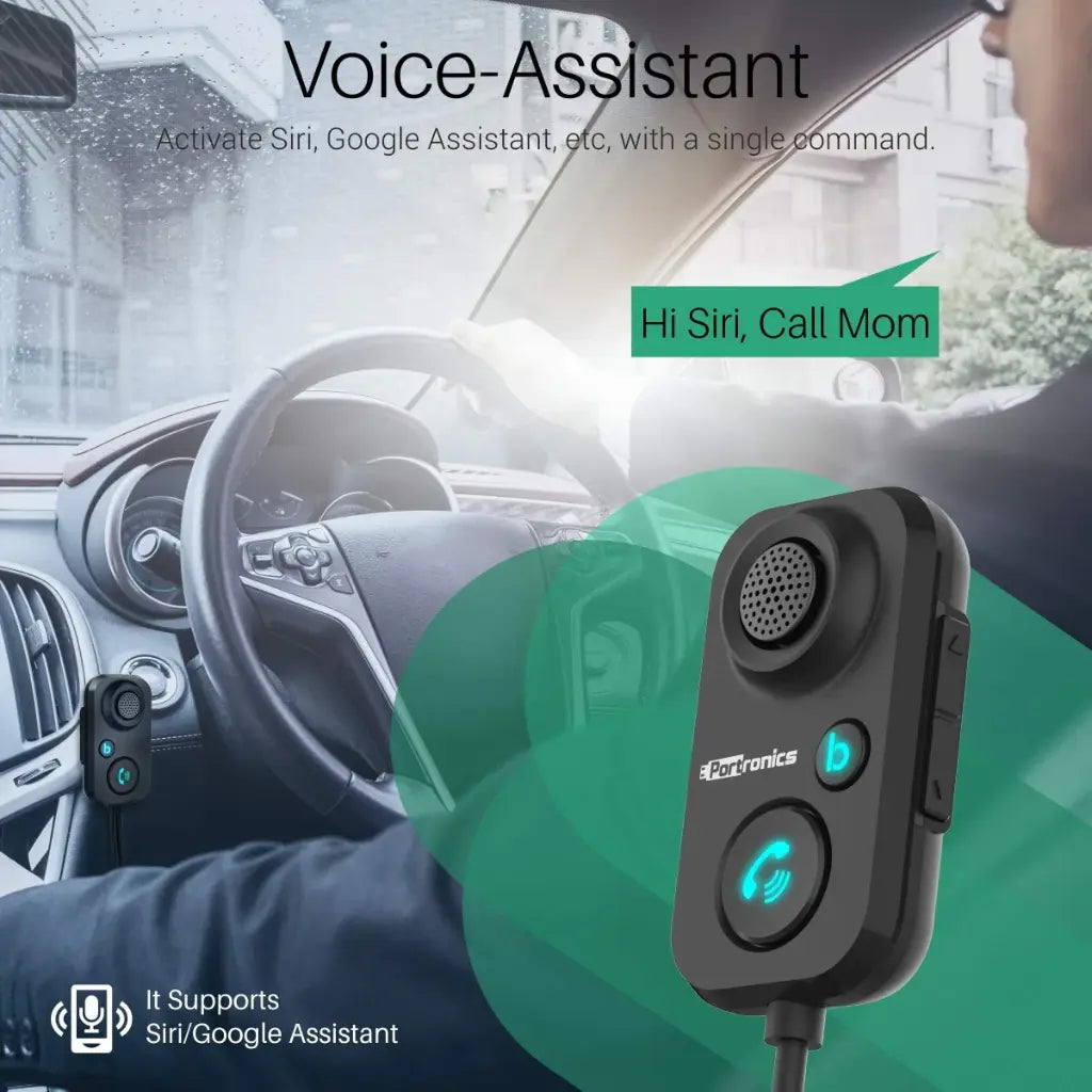 Portronics Auto 12 POR 1195 In Car Bluetooth Receiver with Bluetooth 5.1 Handsfree Calling-tpstech.in