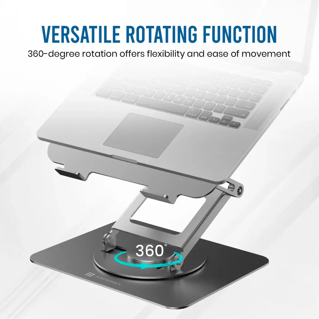 Portronics My Buddy K11 Pro Laptop Stand Adjustable Height 360 Rotation-tpstech.in