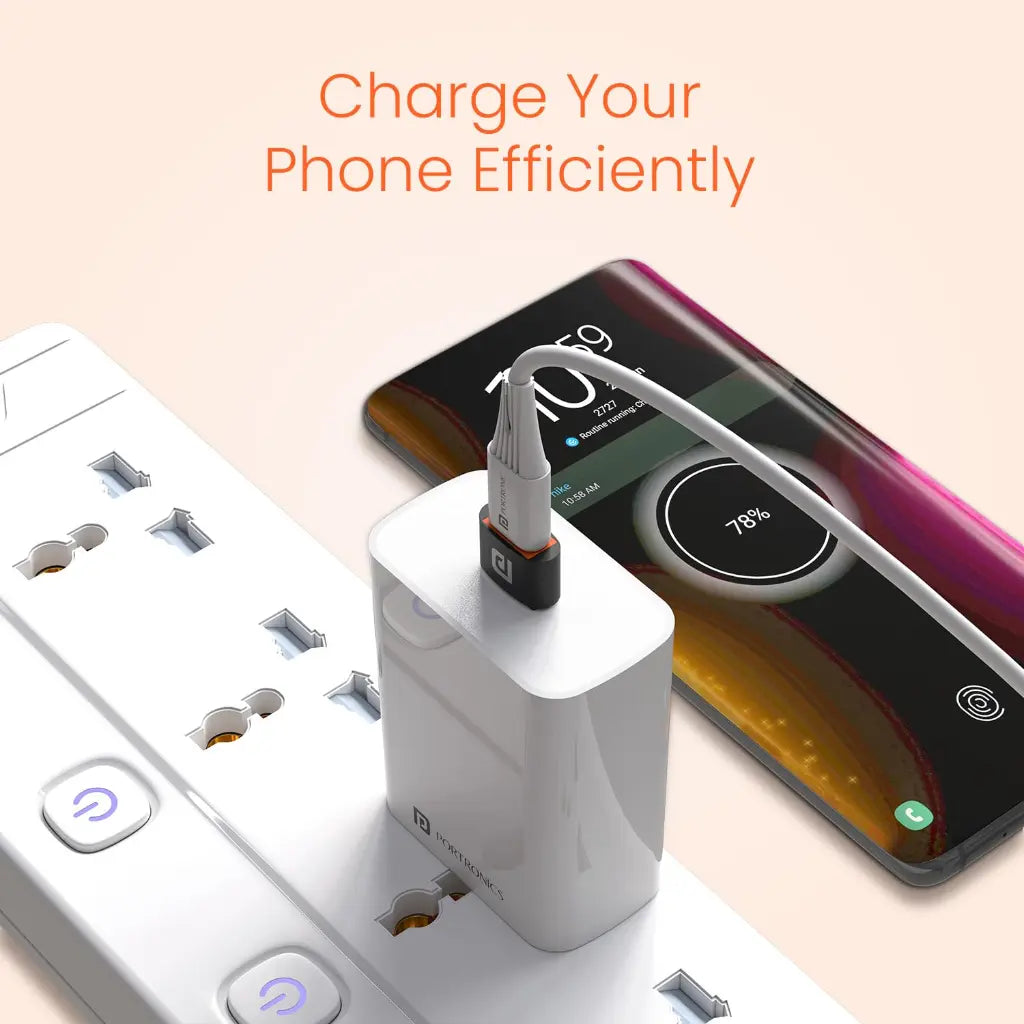 Portronics POR 2788 Type C to USB A Converter Fast Charging Data Sync OTG Adapter-tpstech.in