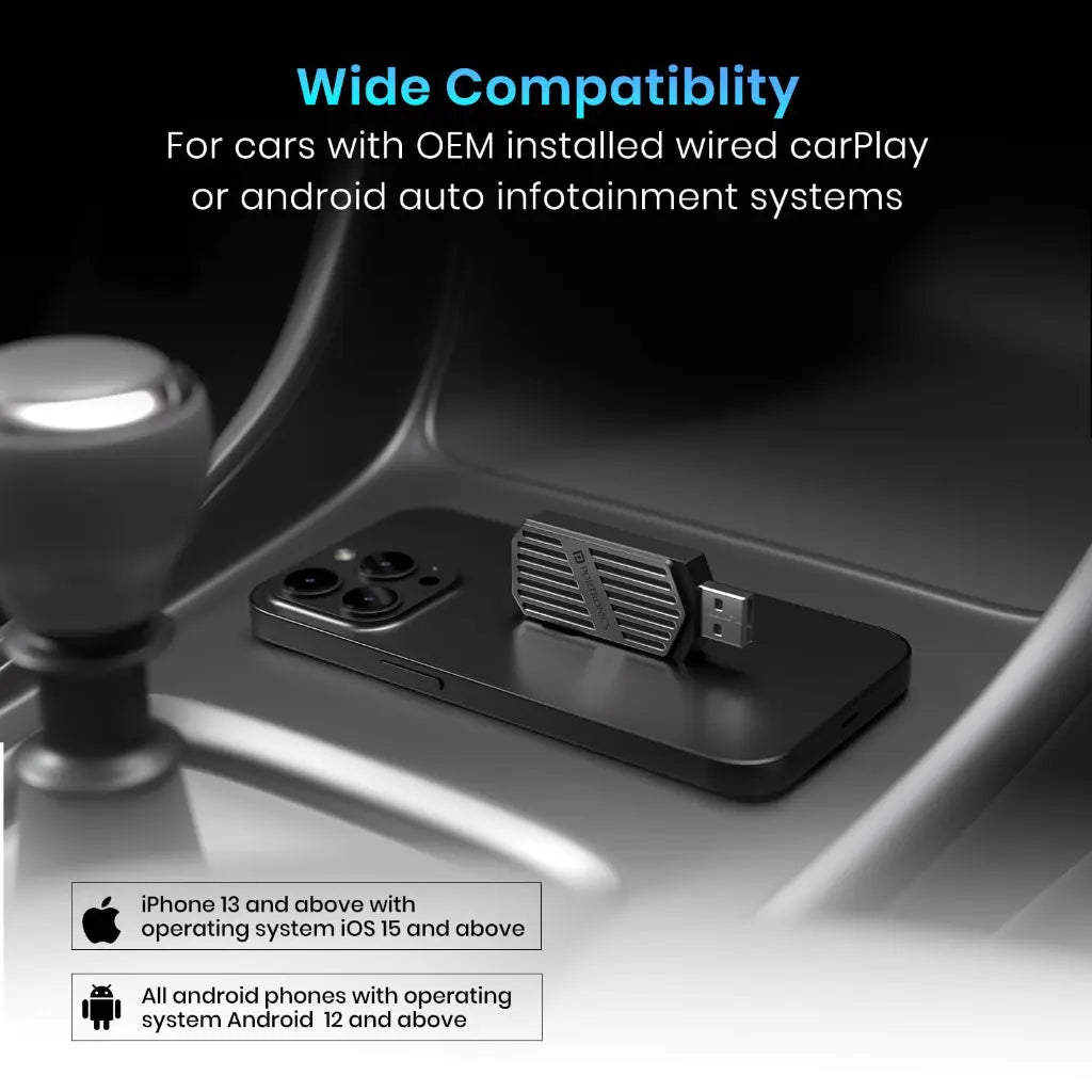 Portronics Tune POR‑2759 2‑in‑1 Wireless Car Receiver USB Plug Adapter (Black)-tpstech.in