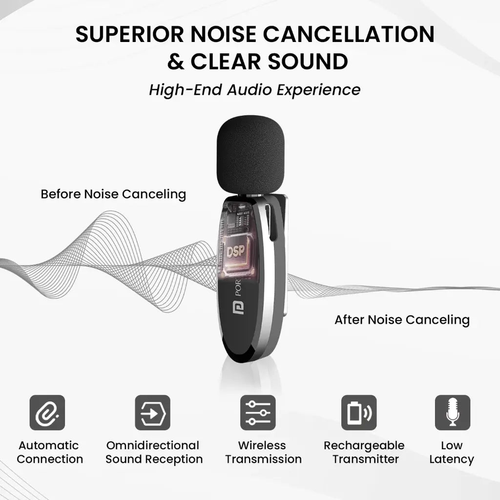 Portronics Vlogmate POR 2320 Dual Wireless Microphone with Type C-tpstech.in