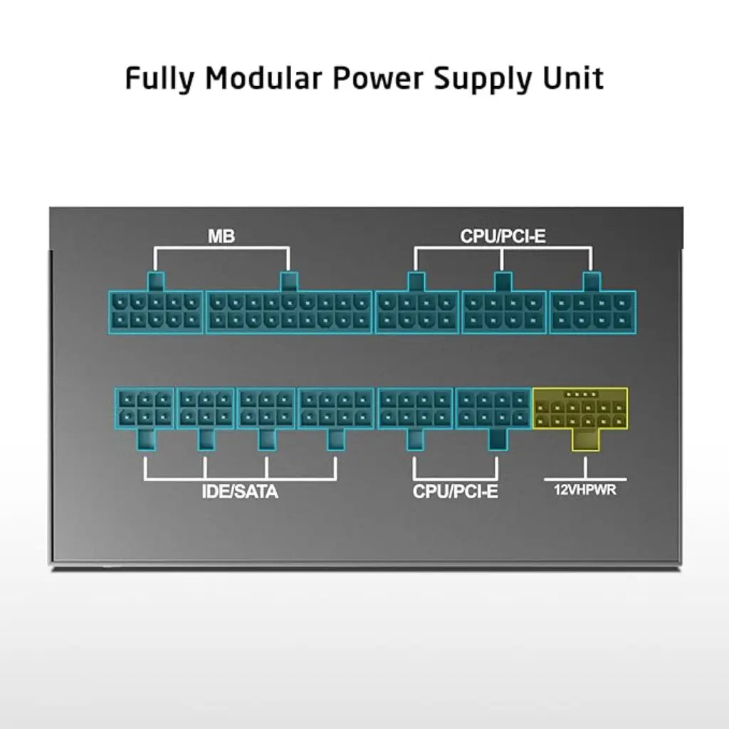 Prolab XPower XP-1250P 1250W 80+ Platinum Fully Modular ATX 3.1 Power Supply-tpstech.in