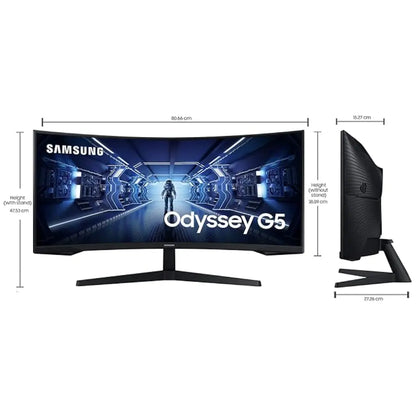 Samsung Odyssey G5 LC34G55TWWW 34" 165Hz 1ms UWQHD Gaming Monitor-tpstech.in