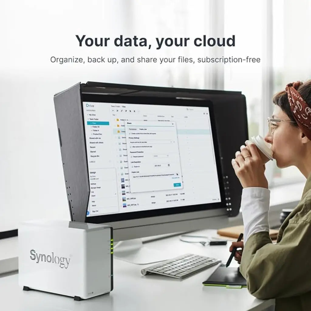 Synology DiskStation DS223J 2-Bay Network Attached Storage Enclosure Drive - White-TPSTECH.IN