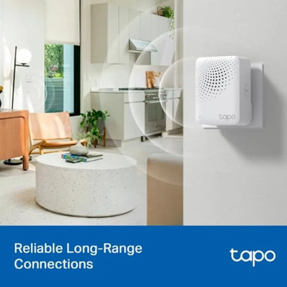 TP-Link Tapo H100 Smart Hub with Chime Connect Up to 64 Devices Smart Alarm & Doorbell Support-tpstech.in