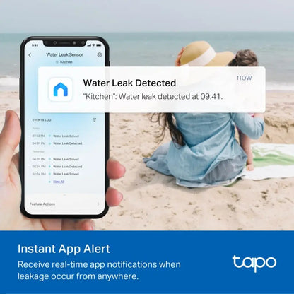 TP-Link Tapo T300 Smart Water Leak Sensor with IP67 Waterproof 90dB Alarm & App Alerts (Hub Required)