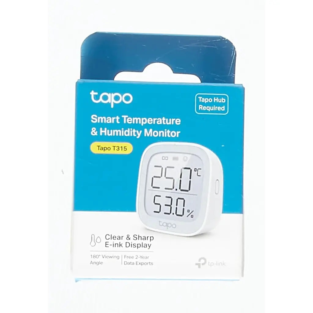 TP-Link Tapo T315 Smart Temperature & Humidity Monitor with 2.7" E-Ink Display High-Accuracy Sensor Hub Required-tpstech.in
