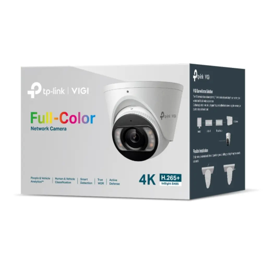TP-Link VIGI InSight S485 8MP 4MM Full-Color Turret Network Camera with AI Analytics IP67-tpstech.in