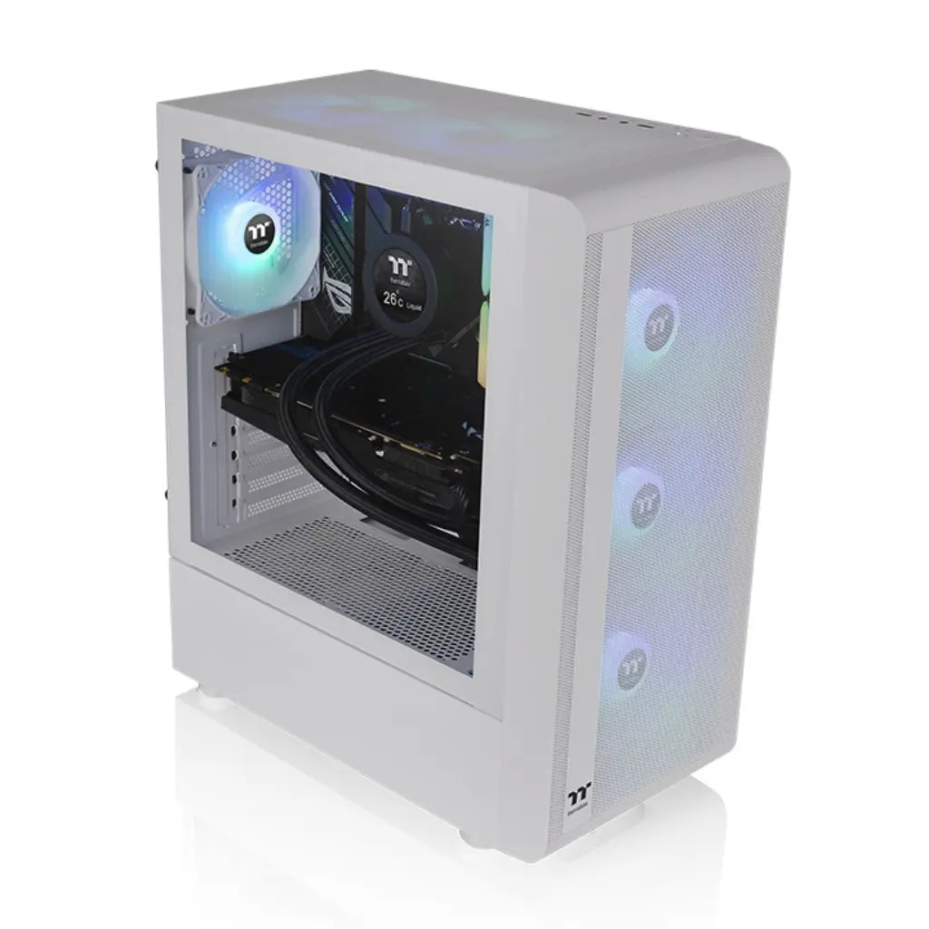 Thermaltake S200 TG ARGB Tempered Glass Snow ATX Mid Tower Computer Case-tpstech.in