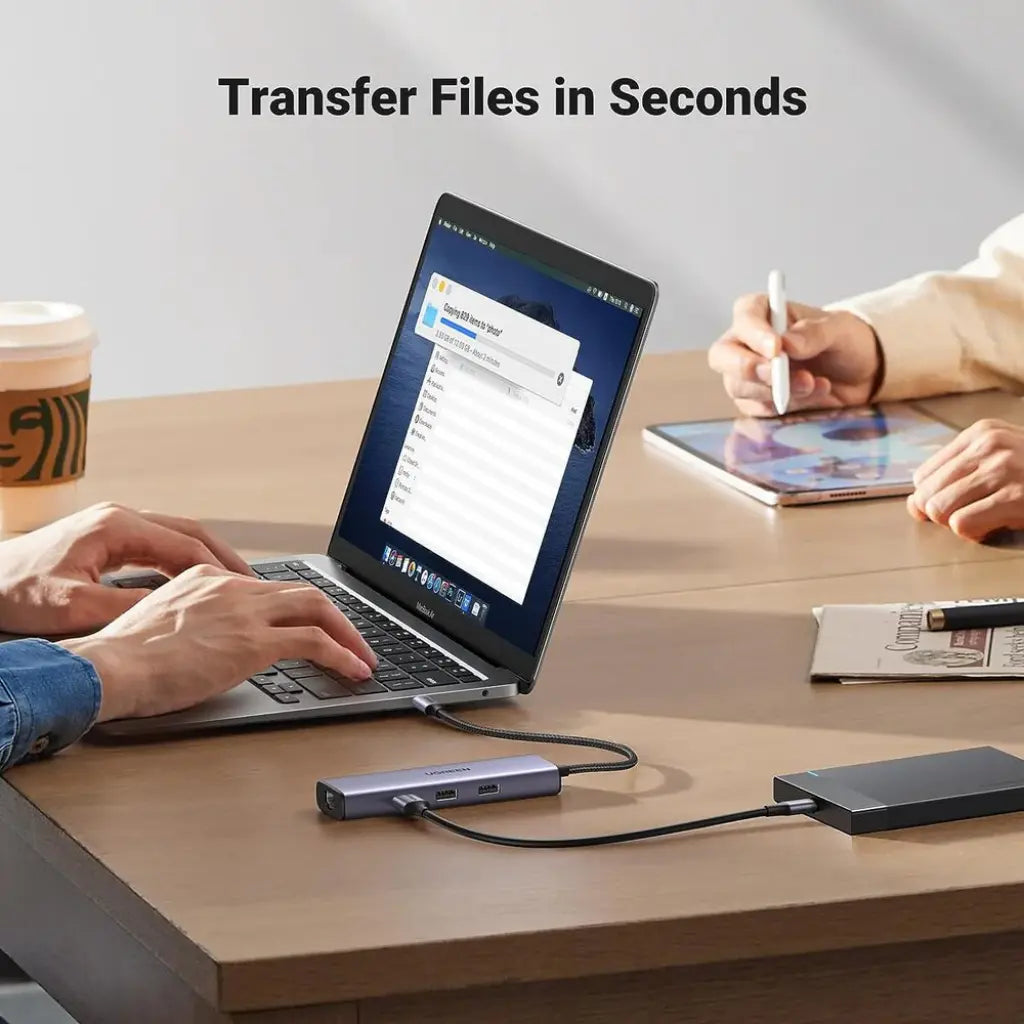 Ugreen 15598 6-in-1 USB-C Docking Station with 4K HDMI 100W PD Gigabit LAN & 3 USB 3.0 Ports-tpstech.in