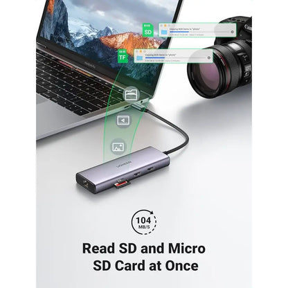Ugreen USB-C 9-in-1 Docking Station with Dual 4K HDMI 60W PD-tpstech.in