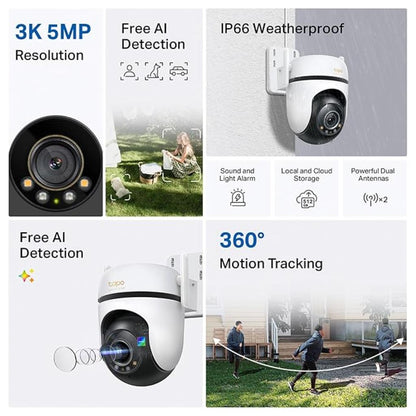 TP Link Tapo C530WS 3K Outdoor WiFi Camera with AI and Night Vision