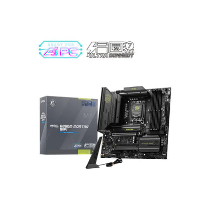 MSI MAG B860M Mortar WiFi Intel B860 LGA1851 Micro‑ATX DDR5 Motherboard with WiFi 7