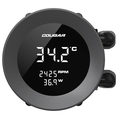 Cougar Poseidon Vistek ARGB 240 CPU Liquid Cooler with 1.9 Inch Digital Display Black