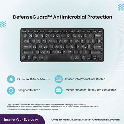 Targus Compact Multi-Device Bluetooth Antimicrobial Keyboard (Black)