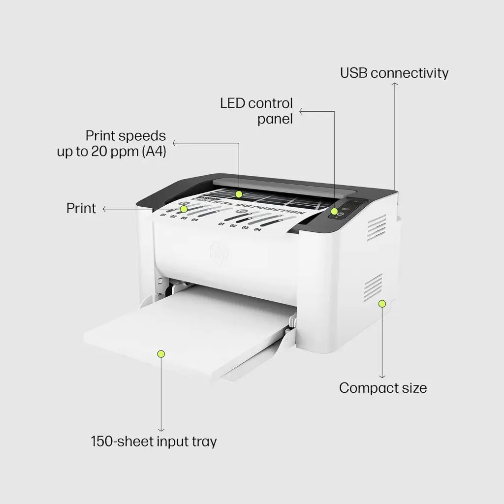 HP Laser 1008A Single Function Monochrome Laser Printer Up to 20 PPM
