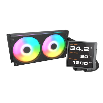 Cougar Poseidon Vistek Pro ARGB 360mm Liquid Cooler with 3.95 Inch IPS LCD Display - Black