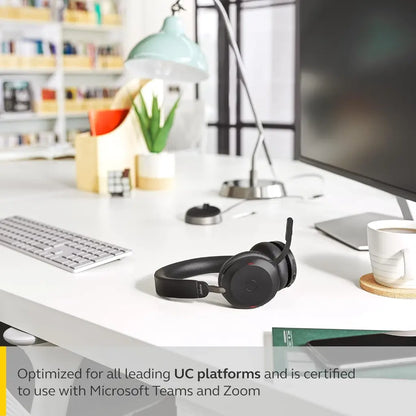 Jabra Evolve2 75 UC Wireless Noise‑Canceling Headset with USB‑C Adapter