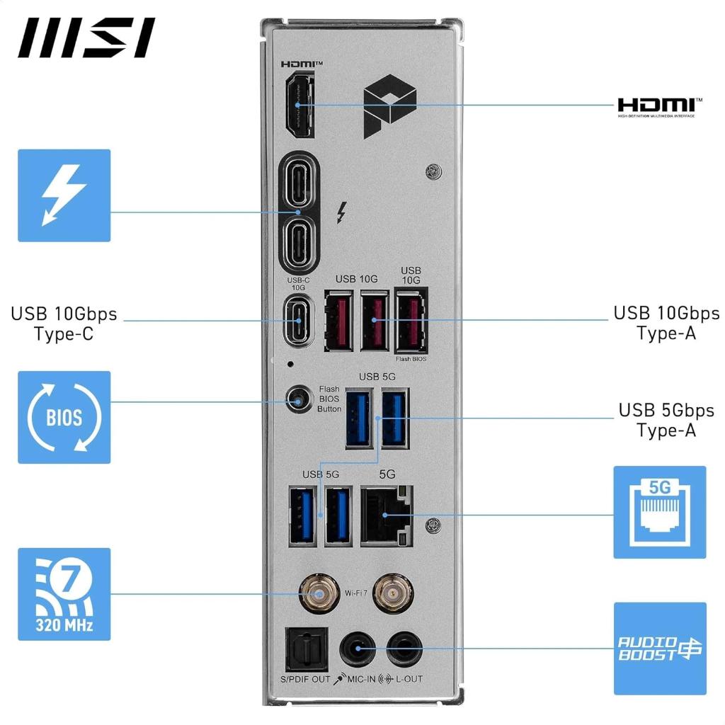 MSI PRO Z890 A Intel LGA 1851 DDR5 Full-ATX WiFi 7 Motherboard