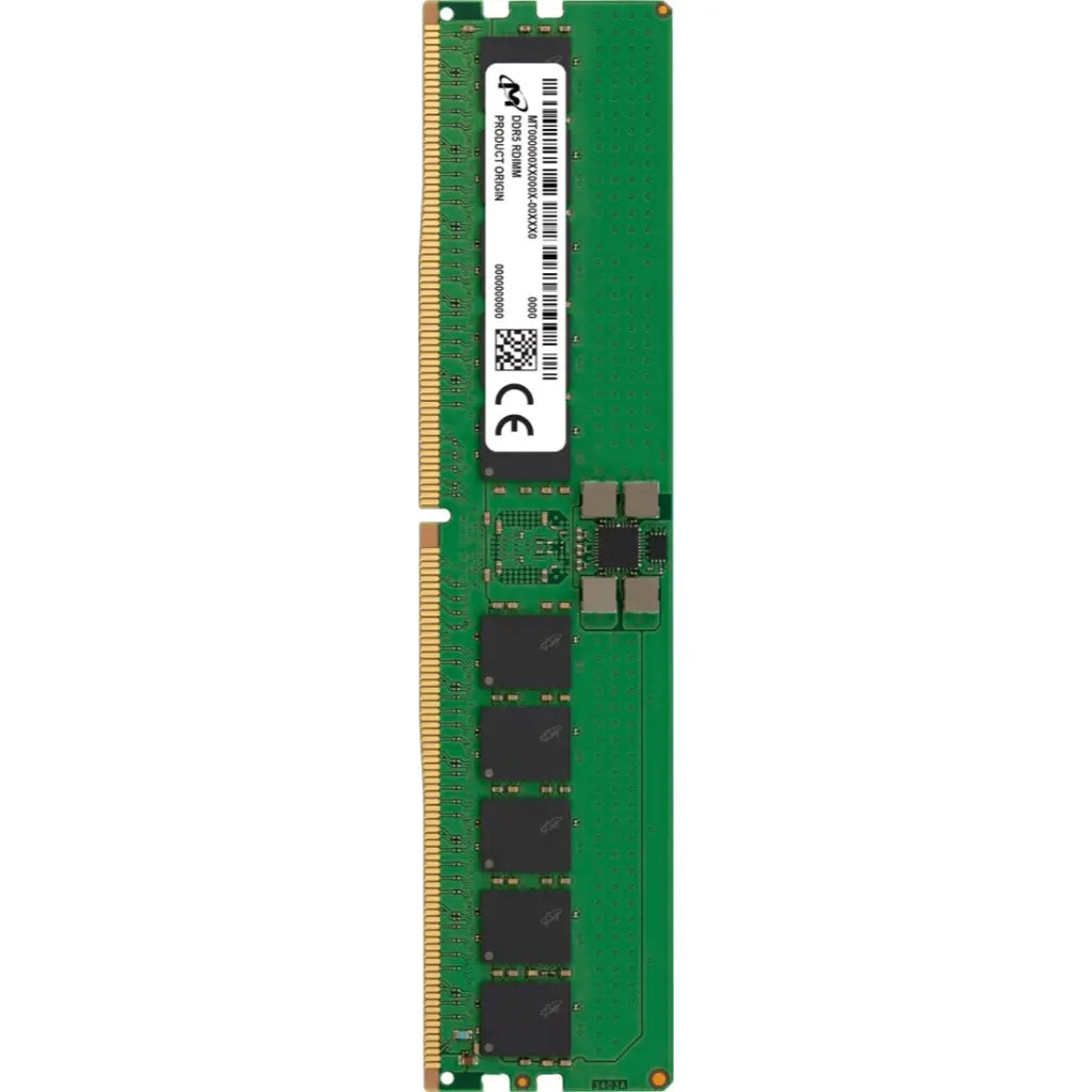 Micron 64GB DDR5 RAM 5600MHz CL46 2RX4 288-Pin ECC Registered RDIMM Server Memory