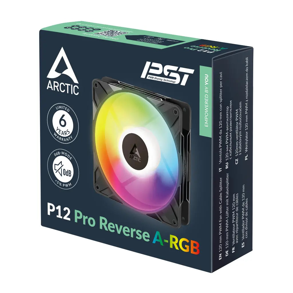 ARCTIC P12 Pro Reverse A-RGB 120mm PWM Case Fan (Pack of 3)-tpstech.in