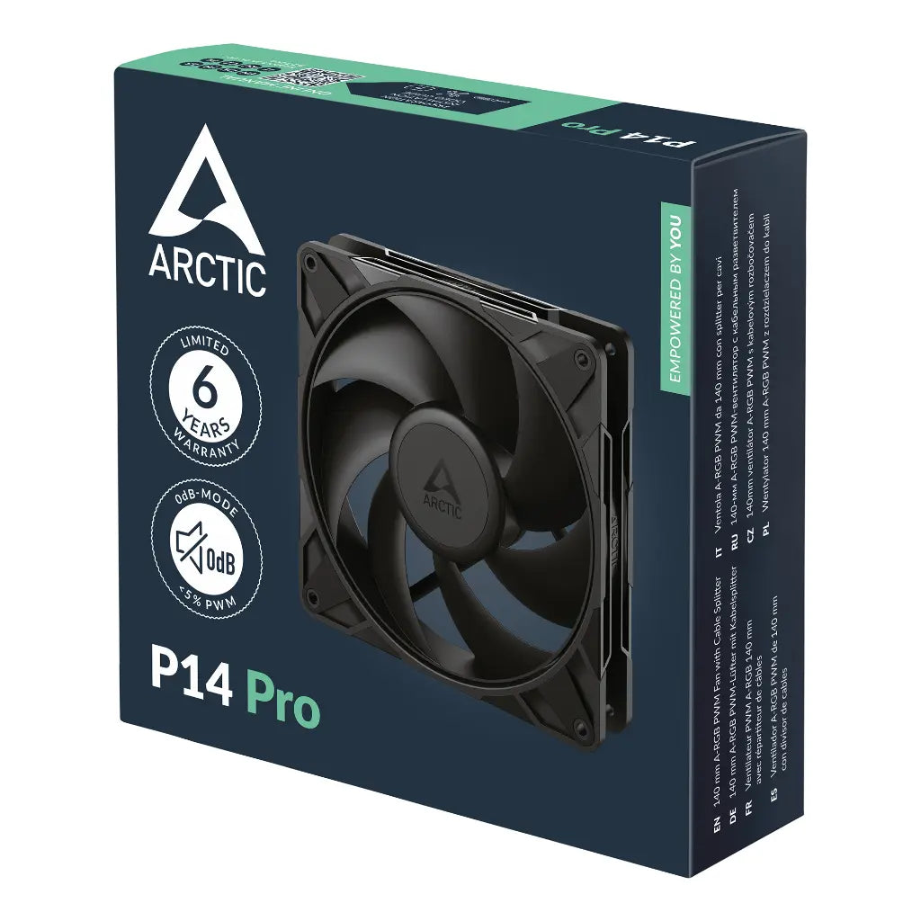ARCTIC P14 Pro 140mm PWM Case Fan High Static Pressure 2500 RPM FDB-tpstech.in