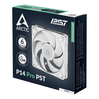 ARCTIC P14 Pro PST 140mm PWM Cabinet Fan - White-tpstech.in