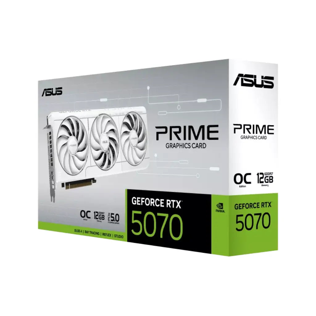 ASUS Prime GeForce RTX 5070 White OC 12GB GDDR7 PCIe 5.0 Graphics Card-tpstech.in