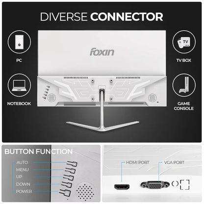 Foxin Elite Series 22" 100Hz FHD Flat LED Monitor Frameless Design-tpstech.in