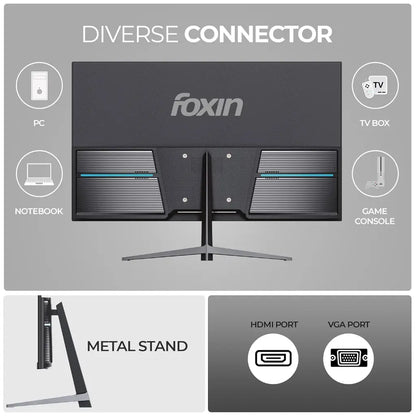 Foxin Elite Series 24" 100Hz Full HD Flat LED Monitor Frameless Design-tpstech.in