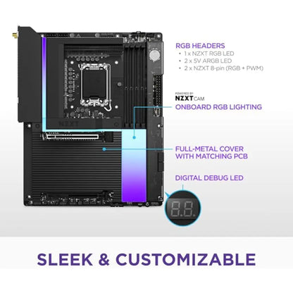 NZXT Intel Z890 LGA1851 ATX DDR5 Gaming Motherboard with Wi‑Fi 7-tpstech.in