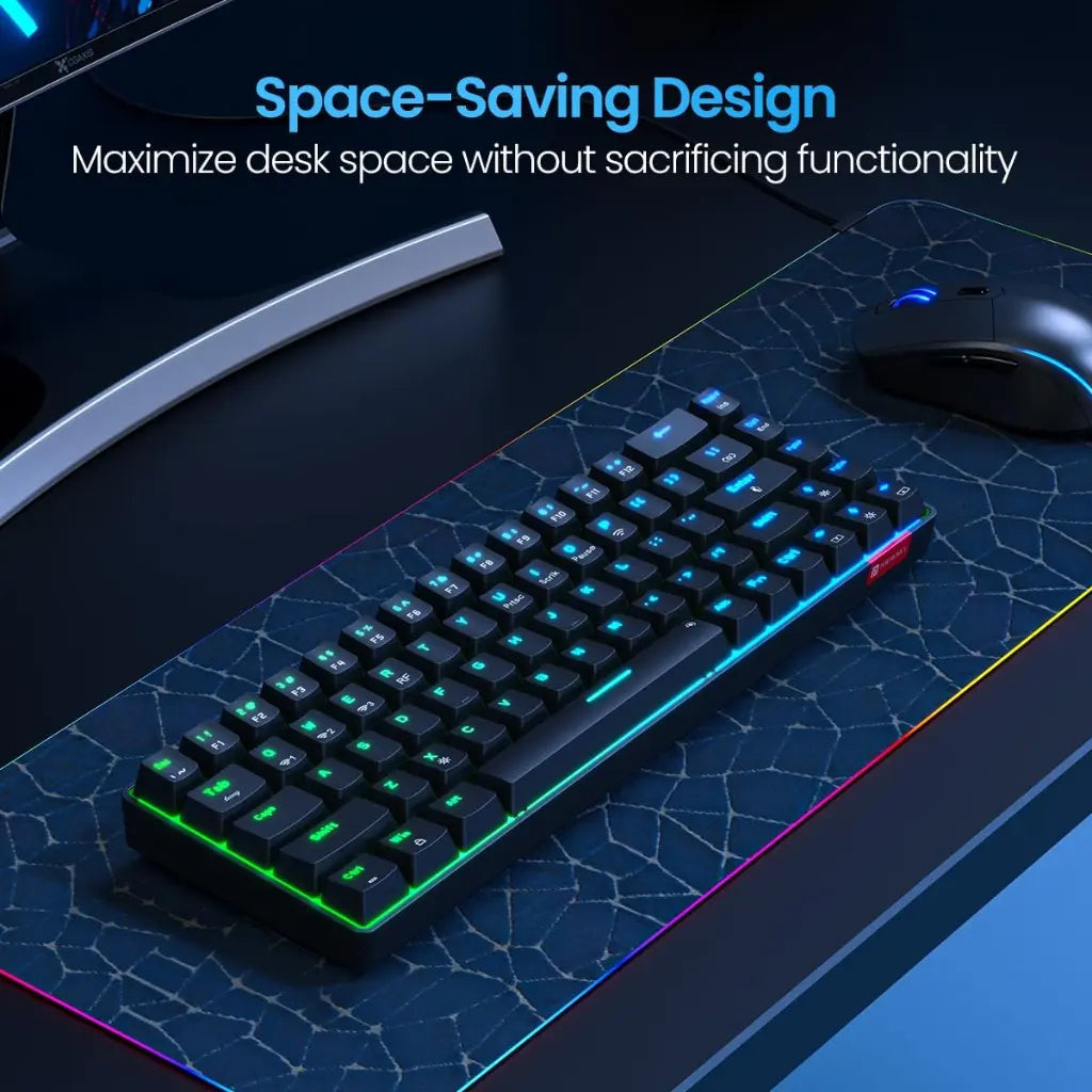 Portronics Hydra 10 POR‑2329 Wireless Mechanical Keyboard RGB Backlight Compact TKL Design (Black)-tpstech.in