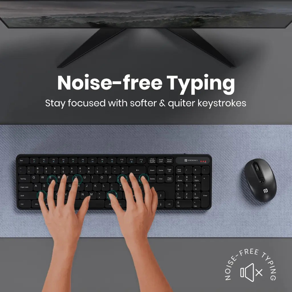 Portronics Key8 Combo POR 2400 Wireless Keyboard and Mouse Set Adjustable DPI-tpstech.in
