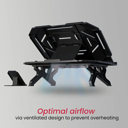 Portronics My Buddy Hexa 33 POR 1924 Laptop Stand with 10 Adjustable Heights & Phone Holder-tpstech.in