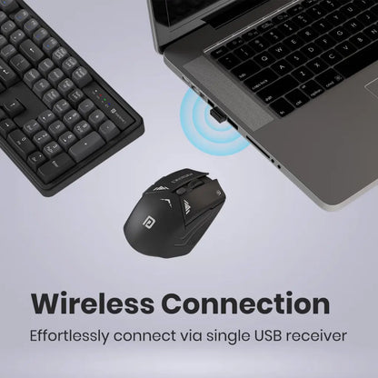 Portronics POR 2746 Key9 Combo Wireless Keyboard and Mouse Set - Grey-tpstech.in