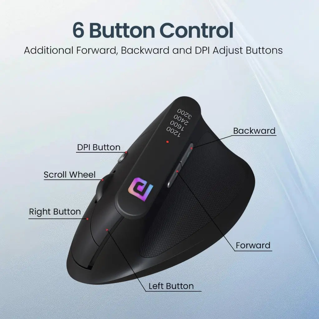 Portronics Toad Ergo POR 1808 Vertical Wireless Ergonomic Mouse 1200 DPI-tpstech.in